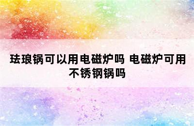 珐琅锅可以用电磁炉吗 电磁炉可用不锈钢锅吗